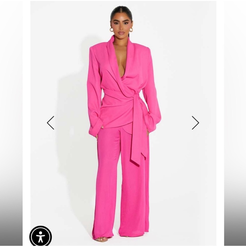 High-waist Wide Leg neon pink Pants